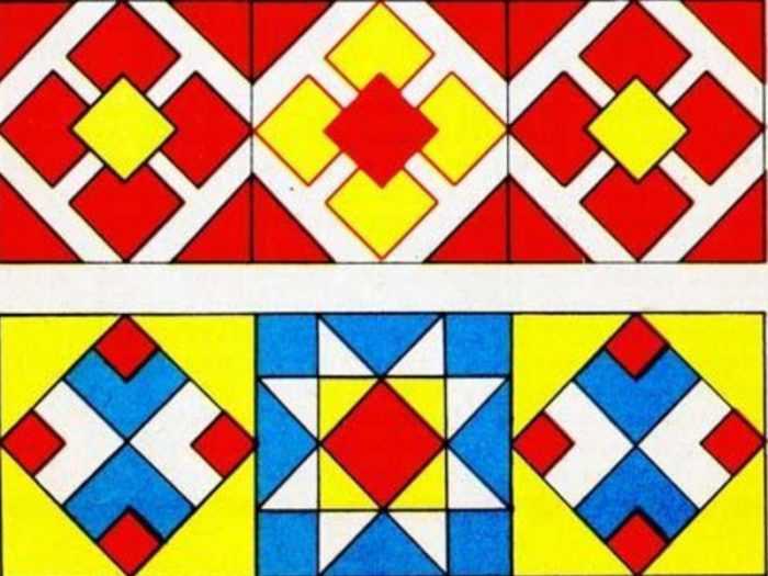 Ornament aus geometrischen Formen. 80 Muster
