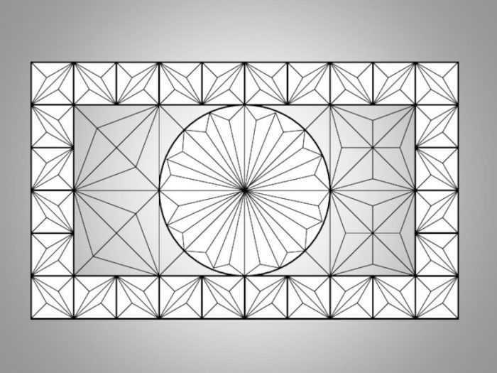 Ornament aus geometrischen Formen. 80 Muster