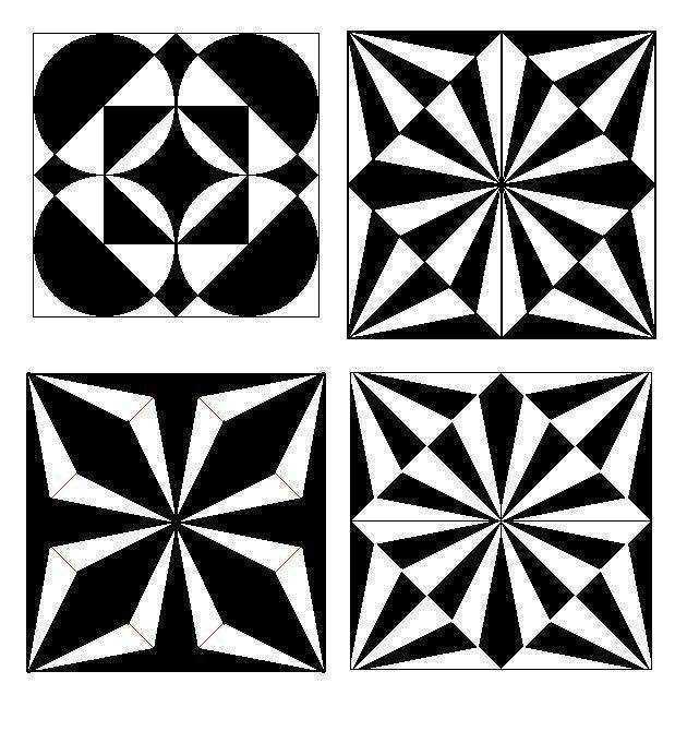 Ornament aus geometrischen Formen. 80 Muster