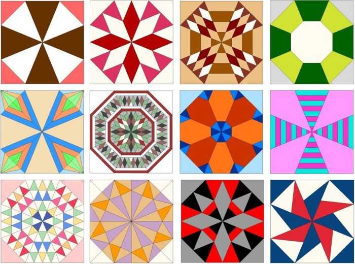 Ornament aus geometrischen Formen. 80 Muster