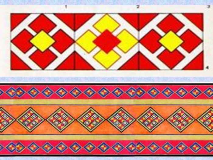 Ornament aus geometrischen Formen. 80 Muster