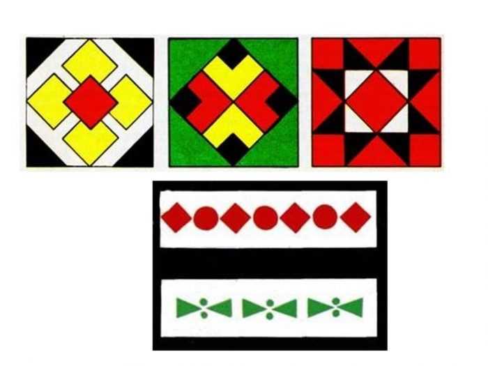 Ornament aus geometrischen Formen. 80 Muster