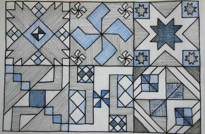 Ornament aus geometrischen Formen. 80 Muster