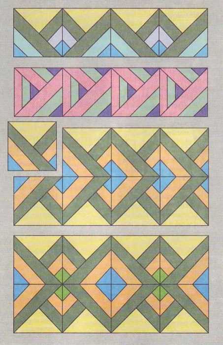Ornament aus geometrischen Formen. 80 Muster