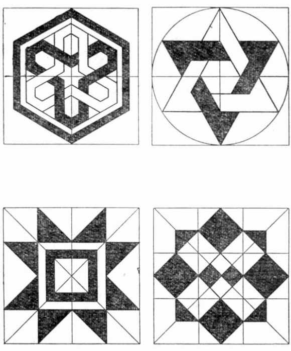 Ornament aus geometrischen Formen. 80 Muster