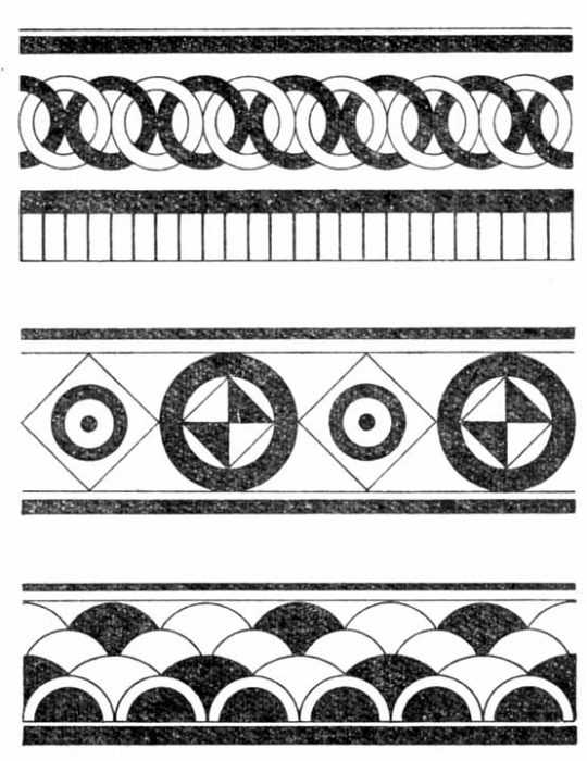 Ornament aus geometrischen Formen. 80 Muster