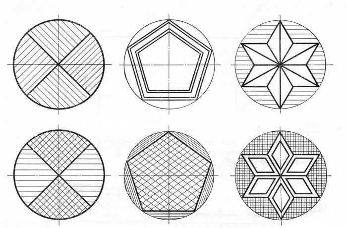 Ornament aus geometrischen Formen. 80 Muster