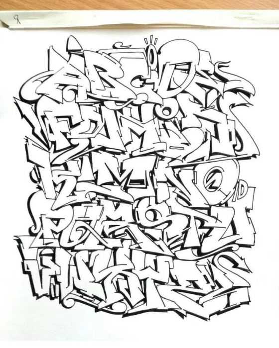 Graffiti-Alphabet in russischer Sprache, 80 Fotos
