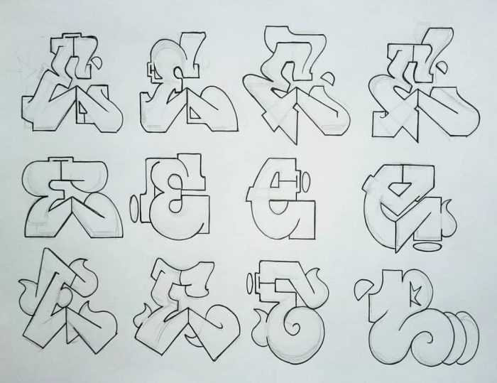Graffiti-Alphabet in russischer Sprache, 80 Fotos