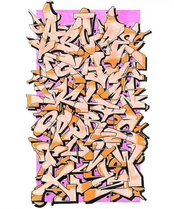 Graffiti-Alphabet in russischer Sprache, 80 Fotos