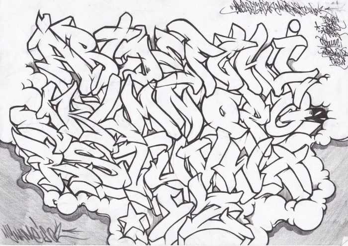 Graffiti-Alphabet in russischer Sprache, 80 Fotos