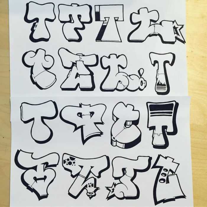 Graffiti-Alphabet in russischer Sprache, 80 Fotos