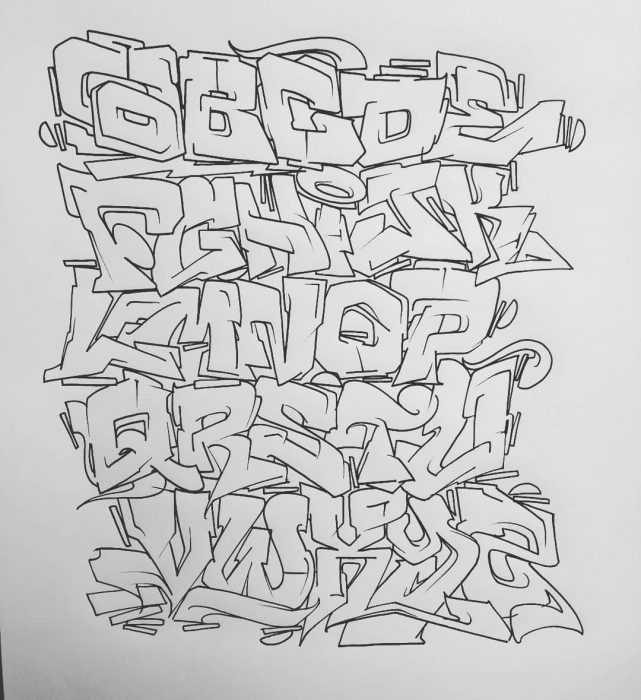 Graffiti-Alphabet in russischer Sprache, 80 Fotos