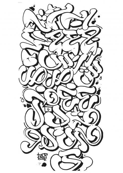 Graffiti-Alphabet in russischer Sprache, 80 Fotos