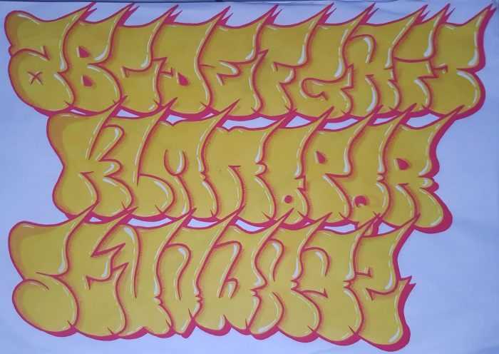 Graffiti-Alphabet in russischer Sprache, 80 Fotos