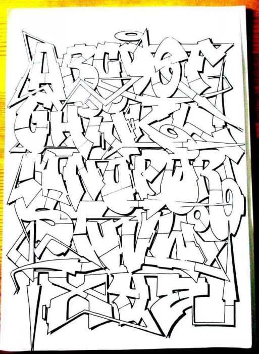 Graffiti-Alphabet in russischer Sprache, 80 Fotos