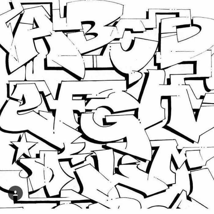 Graffiti-Alphabet in russischer Sprache, 80 Fotos
