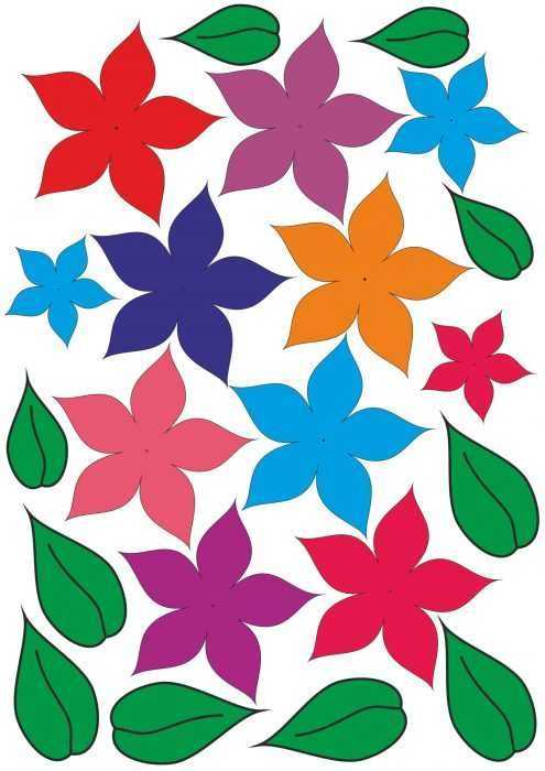 Șabloane de flori colorate pentru decupat din hârtie 170 de ilustrații