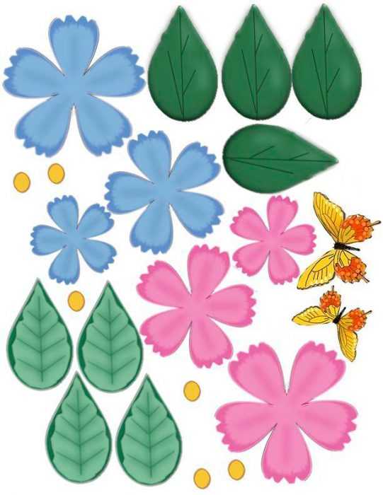 Șabloane de flori colorate pentru decupat din hârtie 170 de ilustrații