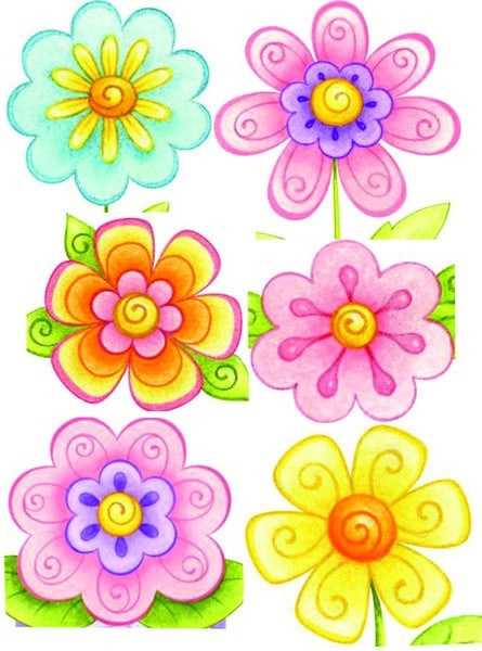Șabloane de flori colorate pentru decupat din hârtie 170 de ilustrații