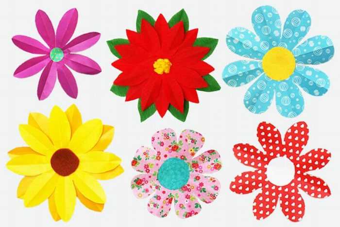 Șabloane de flori colorate pentru decupat din hârtie 170 de ilustrații