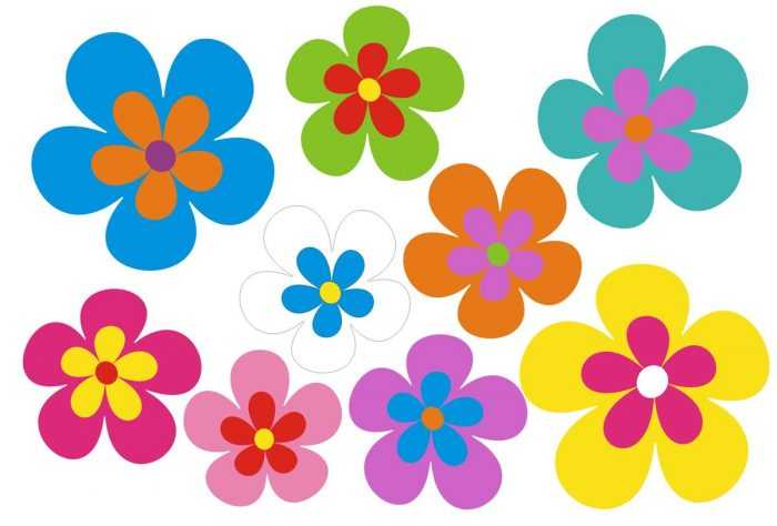 Șabloane de flori colorate pentru decupat din hârtie 170 de ilustrații