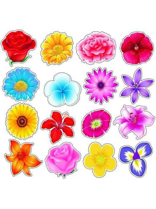 Șabloane de flori colorate pentru decupat din hârtie 170 de ilustrații