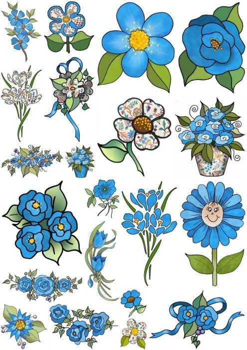 Șabloane de flori colorate pentru decupat din hârtie 170 de ilustrații