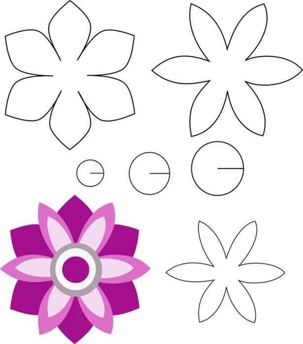 Șabloane de flori colorate pentru decupat din hârtie 170 de ilustrații