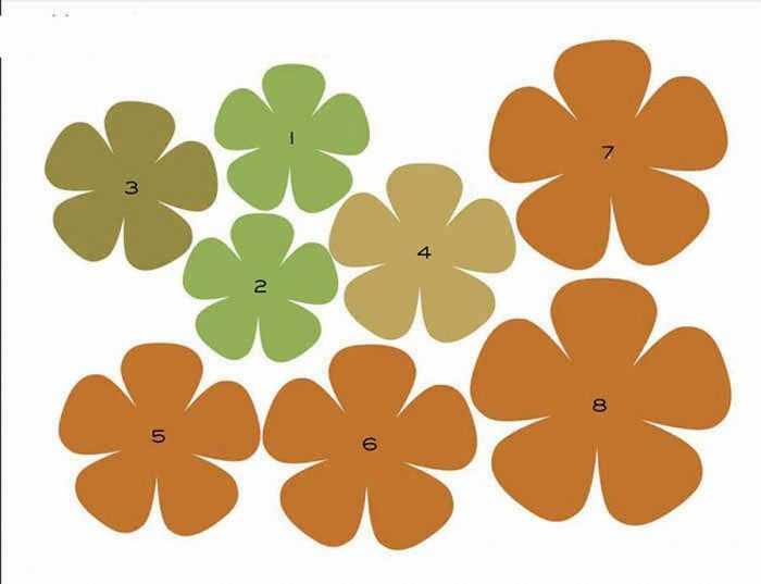 Șabloane de flori colorate pentru decupat din hârtie 170 de ilustrații