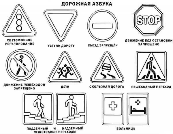 Road Safety (Traffic Regulations) for Children. Drawings, Coloring Pages
