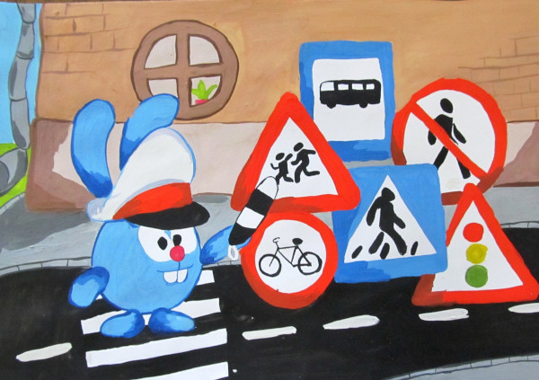 Road Safety (Traffic Regulations) for Children. Drawings, Coloring Pages