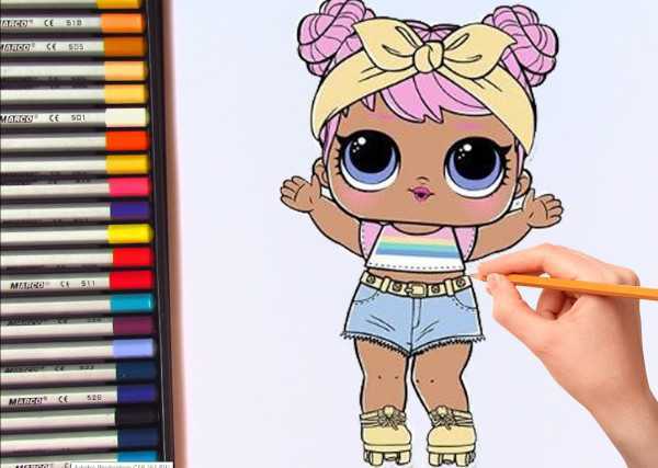 Lol-Puppen-Bleistiftzeichnung für Kinder