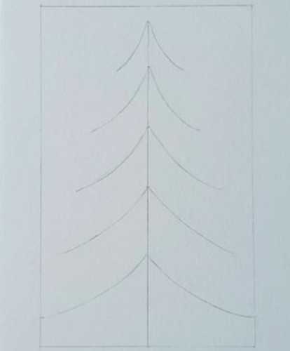 Neujahrsbaumzeichnung mit Farben, Gouache für Kinder