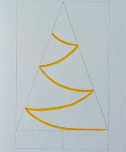 Neujahrsbaumzeichnung mit Farben, Gouache für Kinder