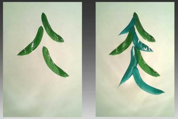 Neujahrsbaumzeichnung mit Farben, Gouache für Kinder
