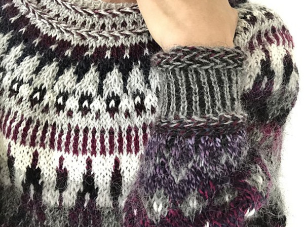 Jacquardmuster mit Stricknadeln. Muster und Beschreibungen: faul, Kinder, zweifarbig, einfach