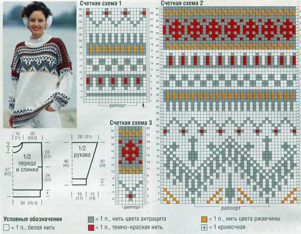 Jacquardmuster mit Stricknadeln. Muster und Beschreibungen: faul, Kinder, zweifarbig, einfach