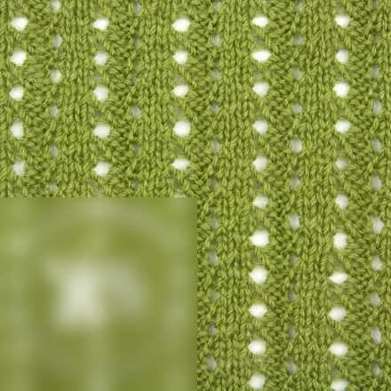 Durchbrochenes Stricken mit Gummibändern. Strickmuster für Pullover, Socken, Mützen im Kreis