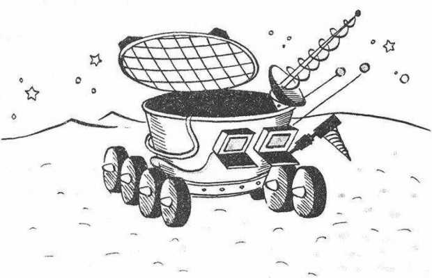 Lunokhod-Zeichnung (Apparat auf dem Mond) für Kinder