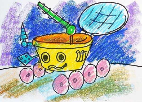 Lunokhod-Zeichnung (Apparat auf dem Mond) für Kinder