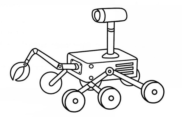Lunokhod-Zeichnung (Apparat auf dem Mond) für Kinder