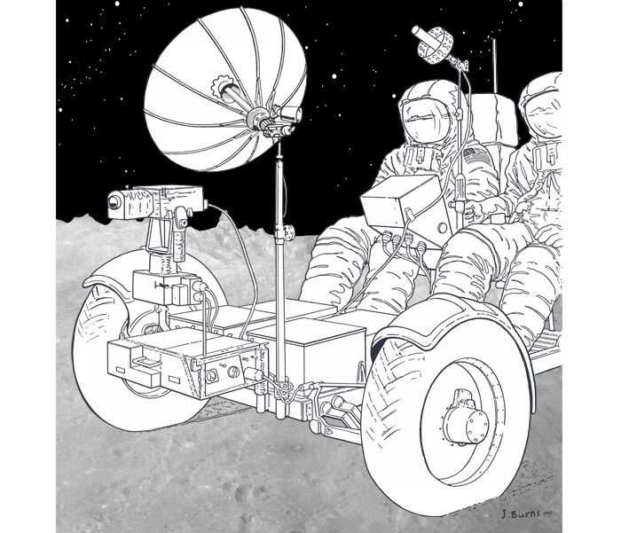 Lunokhod-Zeichnung (Apparat auf dem Mond) für Kinder