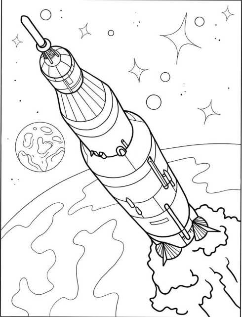 Rakete im Weltraum zeichnen mit Bleistift, Gouache für Kinder