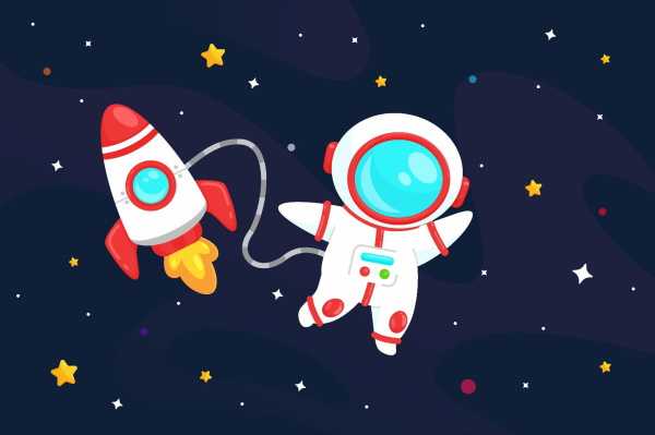 Rakete im Weltraum zeichnen mit Bleistift, Gouache für Kinder