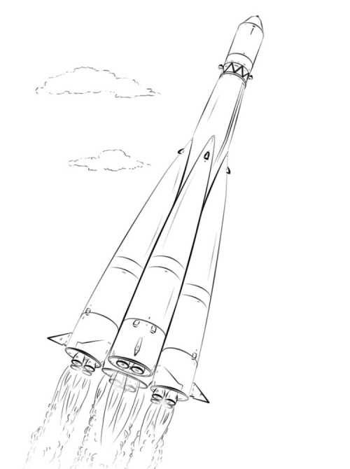 Rakete im Weltraum zeichnen mit Bleistift, Gouache für Kinder