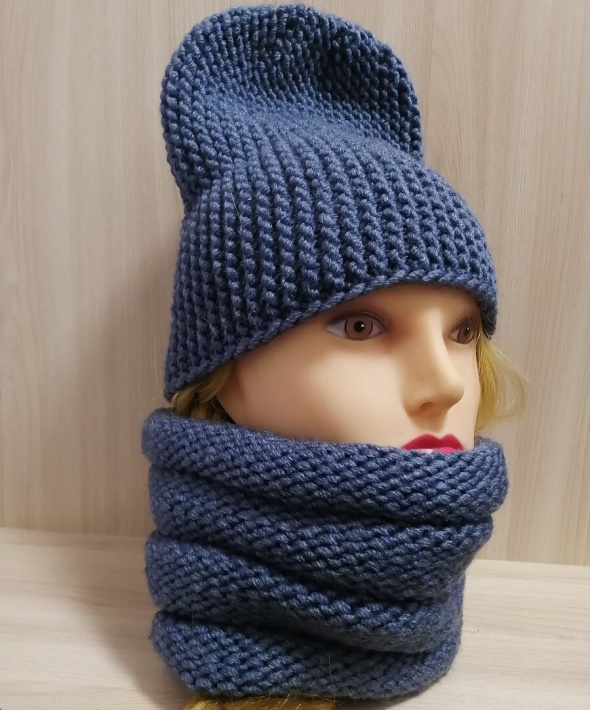 Beanie-Mütze mit verkürzten Reihen und perfekter Krone aus dickem, feinem Garn auf Rundstricknadeln