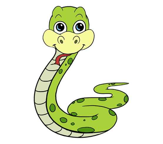 ציור עיפרון של נחשים לילדים
